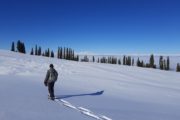 Gulmarg Kashmir man walking in snow