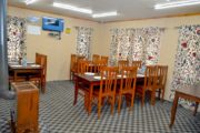 Kashmir budget trip - pine view resort hotel Gulmarg dining room