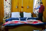 Kashmir budget trip - pine view resort hotel Gulmarg room